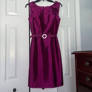 Ellen Tracy sheath dress with belt - fuschia, size 6